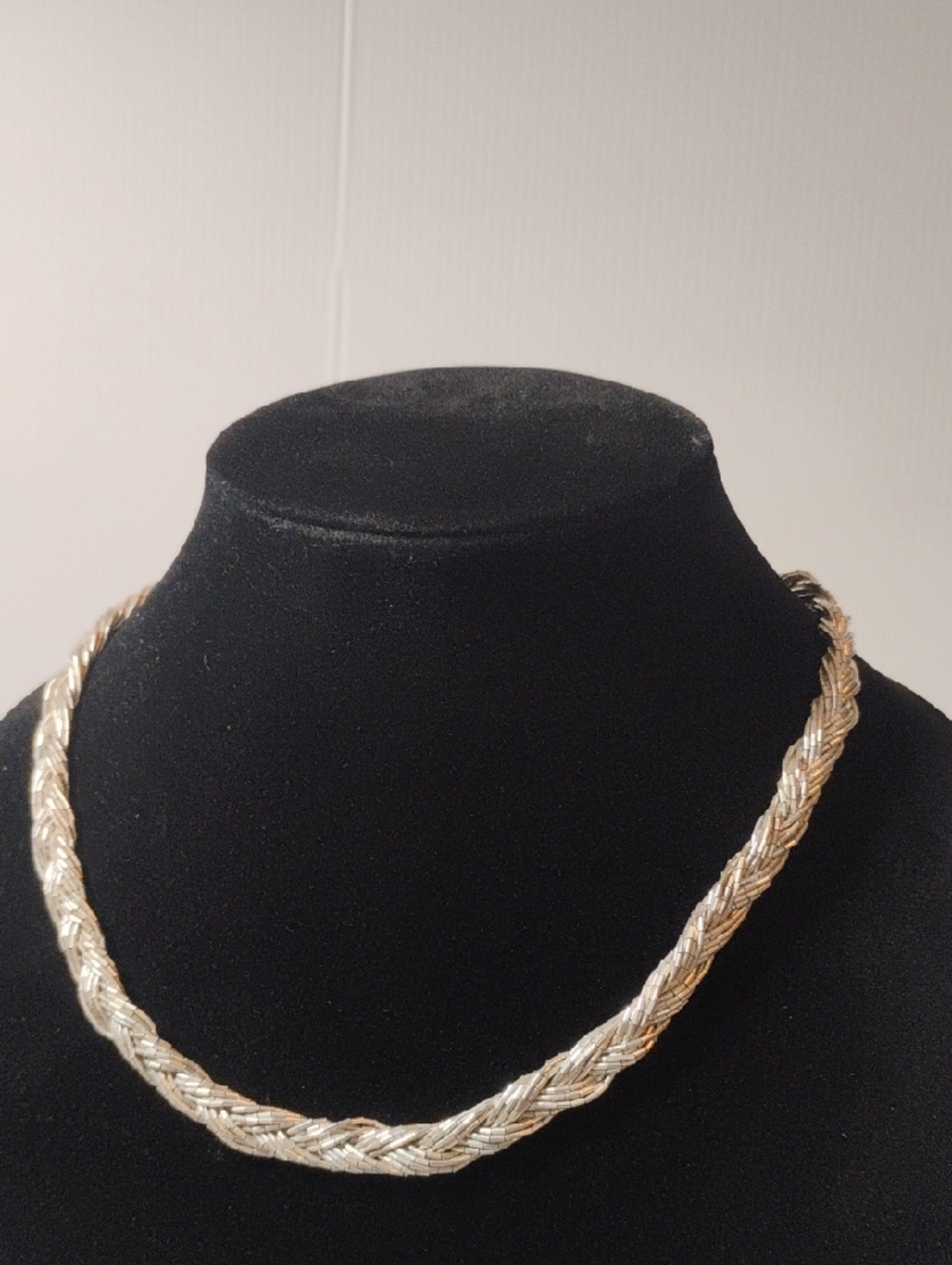 925 Sterling Silver Vintage Wicker Liquid Chain Tribal Necklace 18" Vintage